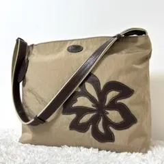 【極美品】 イビザ 花モチーフ ナイロン ショルダーバッグ 斜め掛け 肩掛け