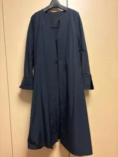 最終価格！未使用に近い♡ アナイ ノーカラーロングコート ネイビー 38