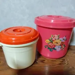 昭和レトロ 　食品保存容器 2個セット 　小物入れのサムネイル