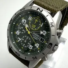 【稼動】 SEIKO 腕時計 ミリタリーウォッチ クロノグラフ クォーツ メンズのサムネイル