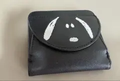 スヌーピー二つ折り財布 ブラック