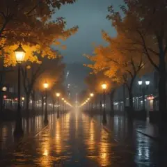 雨の街路樹No.7　オリジナルデジタルアート