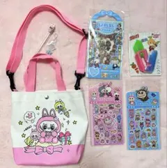 最終値下げ❗️即購入ok LABUBU ラブブ トートバッグ7点セット　ピンク新品