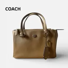 COACH レザー 2WAYショルダーバッグ キャメル　ブラウン トートバッグ
