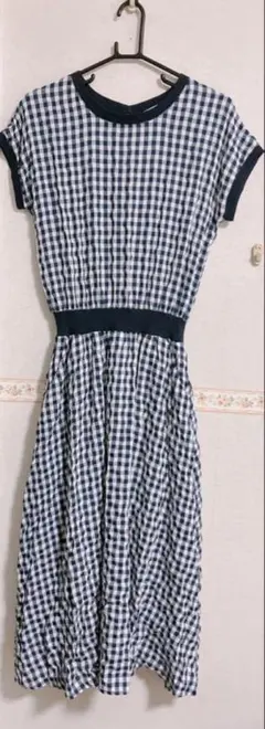 プレフェリール　チェックワンピース　ロング　ワンピース　ギンガムチェック