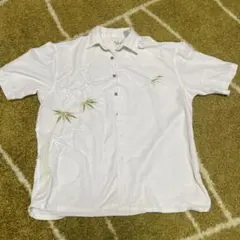 激安オークション ポリレーヨン オーバーサイズ 白ホワイト 刺繍ロゴ