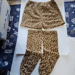 ヒョウ柄フリースルームウェアセット