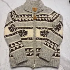 ホ*ー様 カナダ製 カウチン ニット セーター ジップアップ カナディアン　12