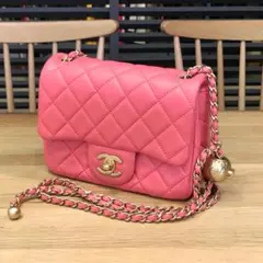 良品 シャネル ココボール ミニマトラッセ ピンク チェーンショルダーバッグ
