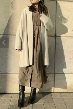 グレディブリリアン　ラクーンニットダブルフェイスロングカーディガン　コーディガン