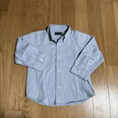 水色 長袖シャツ ポケット付き