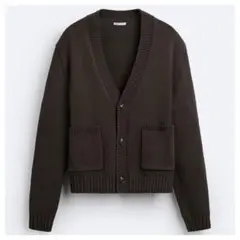 未使用　完売　ZARA ザラ　メンズ　Ｖネック　カーディガン　コットン　L