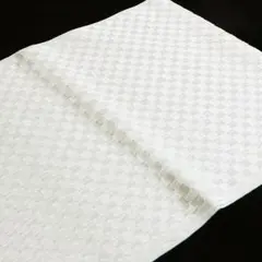 【新品】大原商店謹製 正絹帯揚げ 淡い黄色 ふくれ織り 01056