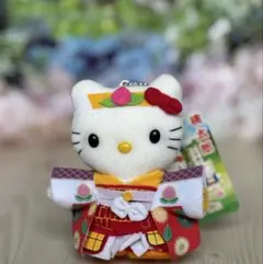 新品·タグ付き☆ご当地キティ 岡山 桃太郎 ぬいぐるみ キーホルダー