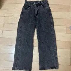 ブラック ワイドレッグデニム ハイウエスト