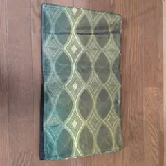 幾何学模様 袋帯 緑色と黒色