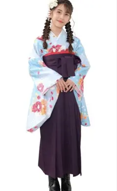 子供用 袴 4点セット 簡易着付け 卒業式 花曇りに古菊 - メルカリ
