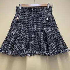 LILY BROWN リリーブラウン フリンジツイードミニスカート
