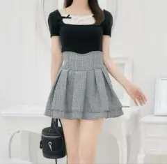 ミシェルマカロン 美脚スカート ギンガムチェック