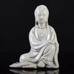 中国　徳化窯　白磁　観音像　仏像　置物　M　R9085 中国 徳化窯 白磁 観音像 仏像 置物 M R9085 - メルカリ