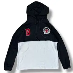 古着　NBA シカゴブルズ ロゴ　パーカー　カラー グレー・ホワイト サイズL