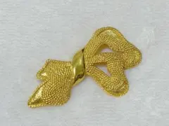 ゴールド リボン型ブローチ 約81.9mm 昭和レトロ ヴィンテージ