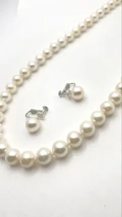 極美1回定50万　冠婚葬祭　最高級あこや真珠ネックレスイヤリング2点セット8.5
