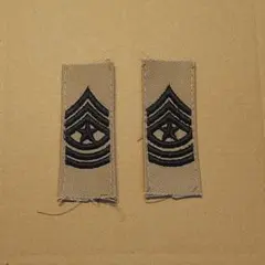 米陸軍 上級曹長 エリ階級章ペア(デザート)