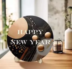 お正月飾り 玄関飾り モダン インテリア しめ縄 リース プレート 壁飾り 木製