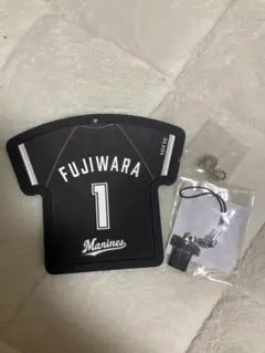 ユニホーム型ラバーコースター藤原選手　ユニホーム型ミニストラップ付き