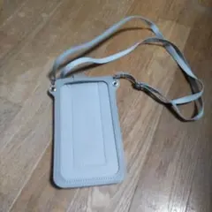 グレー スマホショルダーバッグ フラップ付き