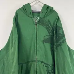 AMERICAN EAGLE OUTFITTERS ロゴパーカー 緑 グリーン