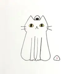 【987】【白猫の絵】訳ありB級品オリジナル手描きアナログイラスト原画　自作創作