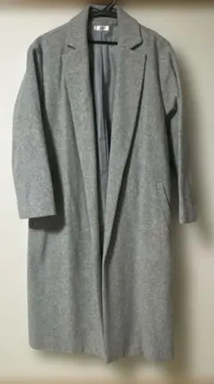 スーツセレクト　グレーウール100%ロングコート　7号