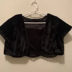 黒ファーボレロ 結婚式 パーティー お呼ばれ レース