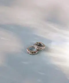 金属アレルギー対応プチジルコニアフープピアス(シルバー) 両耳用 MIKKA