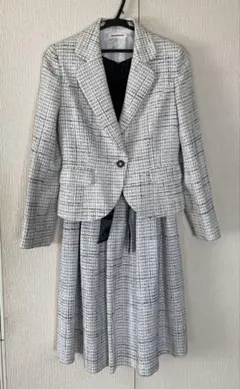 【週末セール】チェックジャケットワンピースセット