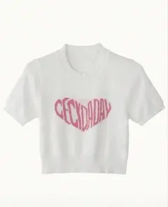 ハートロゴ クロップドTシャツ ホワイト