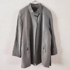 【Leilian】（XL）ヘリンボ－ン柄スタンドカラーハーフコート/ビジネス