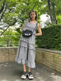 【idem】チェックワンピース idem（イデム）の「piping check onepiece/パイピングチェック