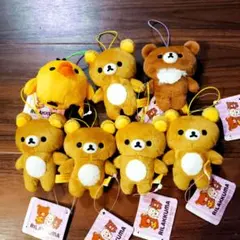 リラックマ　ゴムひも付きマスコット　7個セット　ラウンドワン限定