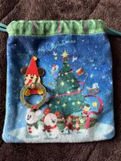 ミッキー クリスマス2022 スマホリング リルリンリン ミニ巾着付き