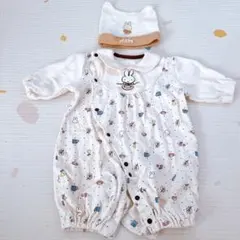 ミッフィー柄ツーウェイオール帽子付き　ドレスオール