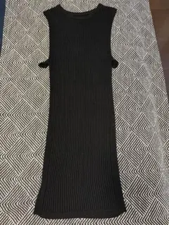 ブラックニットベスト 長さ約103cm