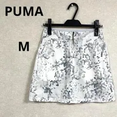 【プーマPUMA】ハニカム柄 ゴルフスカート ホワイト 薄手　スポーツ　Mのサムネイル