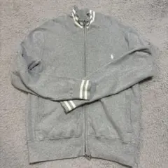 ポロ・ラルフ・ローレン グレー ジップアップスウェット　ニット