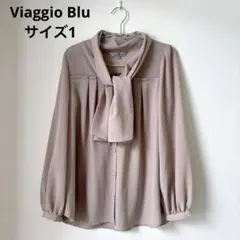 ViaggioBluビアッジョブルーボウタイブラウスベージュサイズ1のサムネイル