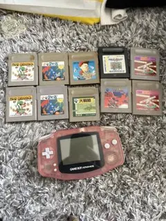 ゲームボーイアドバンス クリアピンク セット