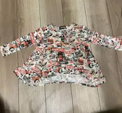 長袖フレアTシャツ テキストプリント