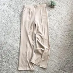 【Alma Design】センタープレスパンツ 裾スリット スラックス ポケット